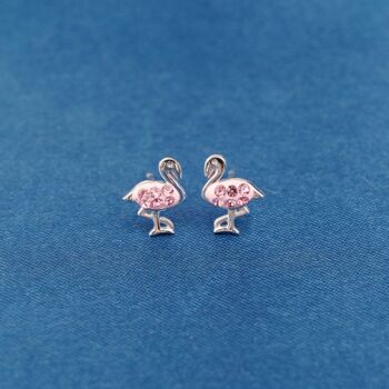 Flamingo Cz Sterling Silver Stud Earrings, 4 of 7