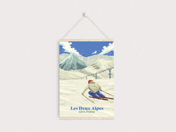 Les Deux Alpes Ski Resort France Travel Poster Print, 6 of 12