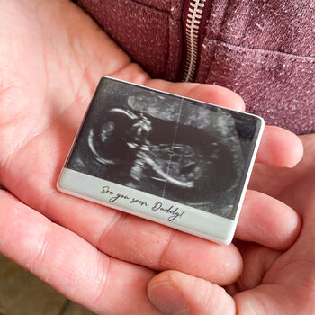 Baby Ultrasound And Message Personalised Ceramic Magnet, 3 of 3