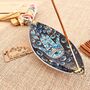 Enamelled Incense Burner Bowl Hamsa Hand Design, thumbnail 2 of 6