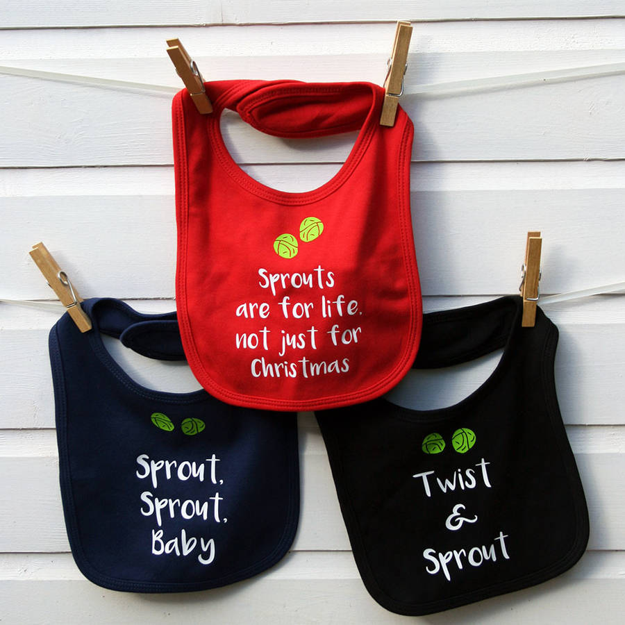 Set Of Three Christmas Bibs By Juliet Reeves Designs