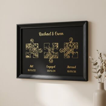 Wedding Anniversary Gifts For Couples Gold Milestones Print, 8 of 12