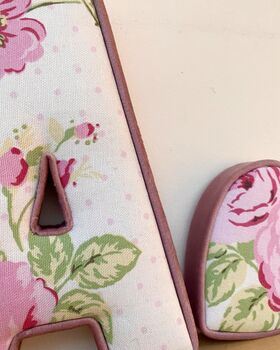 Personalised Fabric Nursery Letter And Heart Set – Handmade Baby Gift, 5 of 5