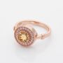 Round Citrine 18k Rose Gold Plated Ring, thumbnail 1 of 3