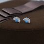 Blue Opal Fan Stud Earrings In Sterling Silver, thumbnail 5 of 11