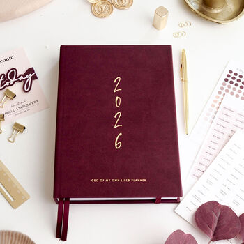 2026 Weekly Life Planner | Burgundy, 3 of 7