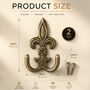 Vintage Brass Fleur De Lis Wall Hooks Set Of Two, thumbnail 7 of 9
