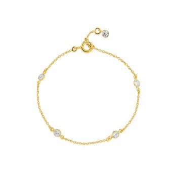 Sofia 18ct Gold Plated And Cubic Zirconia Bracelet, 2 of 4