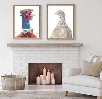 Personalised Mr And Mrs Pheasant Prints, 2 of 5