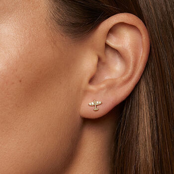 Gold Or Silver Airplane Stud Earrings, Women's Travel Jewellery, 4 of 4
