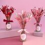 Valentines Red And Pink Dried Flower Gift With Vase, thumbnail 2 of 3