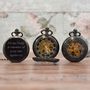 Black Engraved Pocket Watch With Antique Design, thumbnail 1 of 4