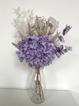 Purple Hydrangea Dried Flower Posy With Jar, 6 of 7