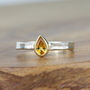 Solid Gold And Silver Citrine Birthstone Alice Ring, thumbnail 1 of 7