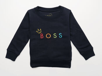 'Boss' Embroidered Children's Sweatshirt, 11 of 12