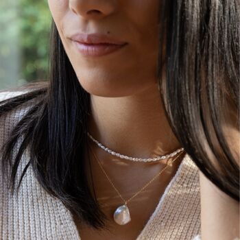 Lottie 18ct Gold Plate Pearl Teardrop Necklace, 3 of 4