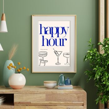 A4 Food And Drink Print, Happy Hour, Cheers Darling, 3 of 5
