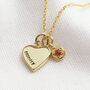 Personalised Heart And Birthstone Charm Necklace, thumbnail 2 of 8