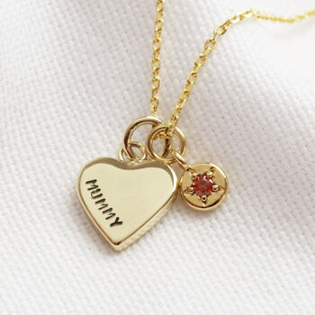 Personalised Heart And Birthstone Charm Necklace, 2 of 8