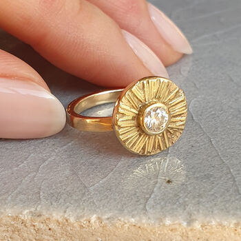 Diamond Sunray Engagement Ring, 2 of 9