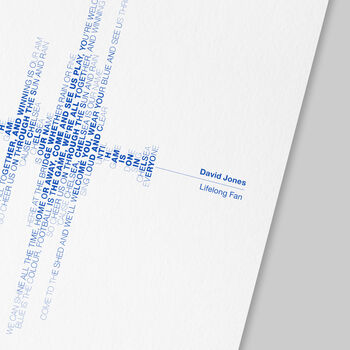 Chelsea Football Fan Song Prints, Soundwave Typography Gifts, 3 of 6