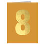 Mini Gold Foiled Number Eight Card, thumbnail 2 of 5