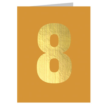 Mini Gold Foiled Number Eight Card, 2 of 5