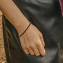 Gold Plated Mini Black Obsidian Crystal Cut Bracelet, thumbnail 2 of 5