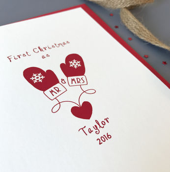 Personalised 'Mr And Mrs' First Christmas Card, 2 of 5