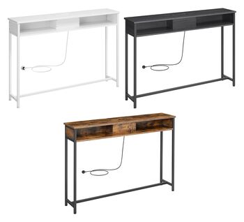 Slim Console Table Console Table With Charging Station, 8 of 8
