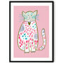 Smiling Cat Print Pink, thumbnail 5 of 5