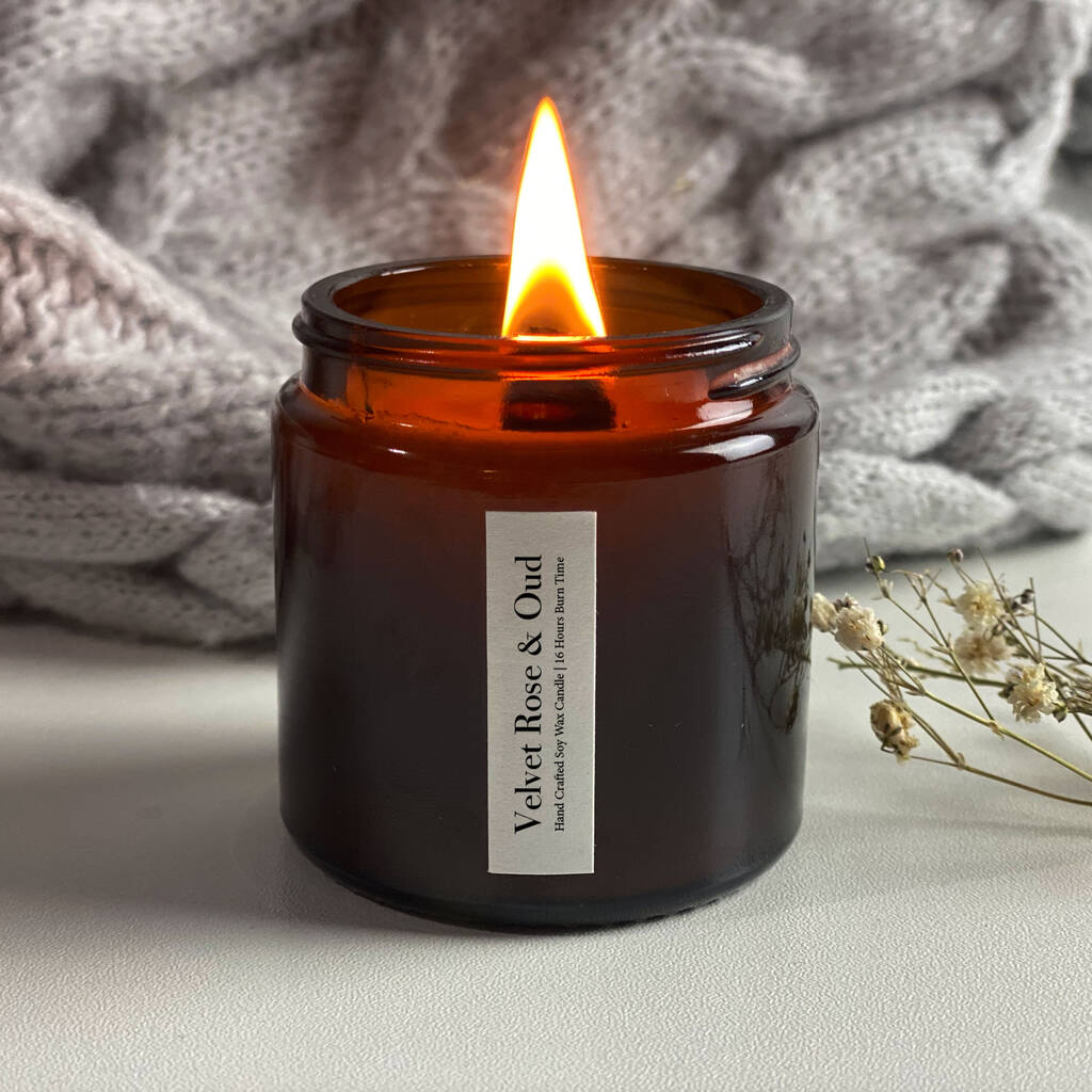 Scented Candles Home Fragrance Velvet Rose And Oud By TwentyTwoKisses