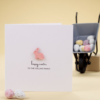 Personalised Pink Bunny Easter Card, 2 of 6
