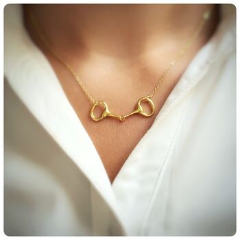 Personalised Snaffle Bit Necklace, Silver Or Gold, 9 of 12