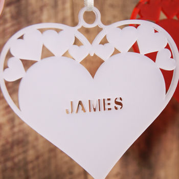 Personalised Heart Christmas Tree Decoration, 4 of 4