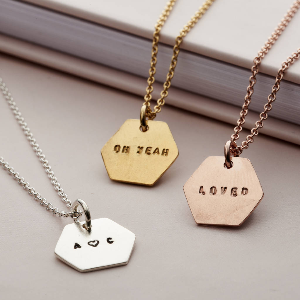 Personalised Hexagon Necklace By Posh Totty Designs ...