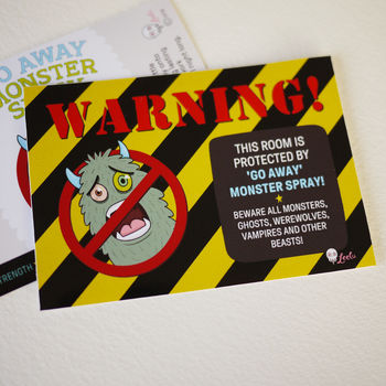 'Go Away' Monster Spray Repellant Stickers, 7 of 10