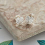 Monstera Palm Leaf Solid Silver Stud Earrings, thumbnail 2 of 4