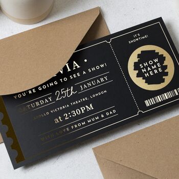 Personalised Theatre Scratch Reveal Gift Ticket, 4 of 9