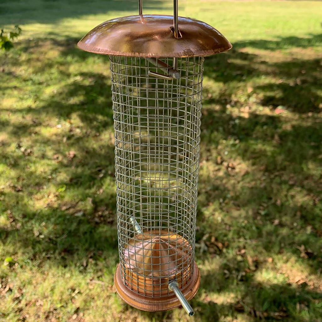 Bird Feeding Station With Three Copper Style Feeders By Garden Selections
