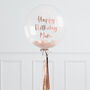 Personalised Rose Gold Tassel Confetti Bubble Balloon, thumbnail 1 of 3