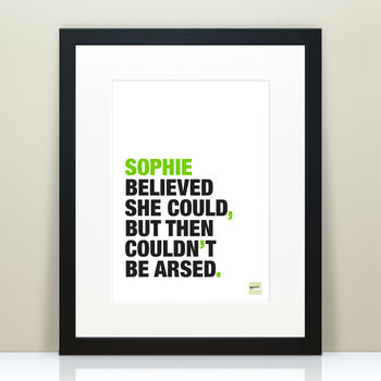 Personalised Funny Motivational Quote Print, 2 of 2