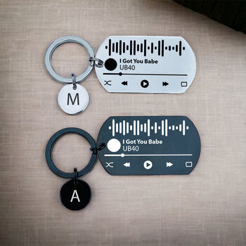 Music Qr Code, Custom Engraved, Song Keyring, 2 of 6