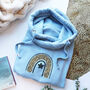 Cowl Neck Luxe Baby Blue Hoodie, thumbnail 4 of 9
