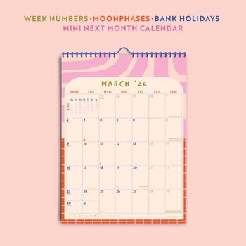 2025–2026 Mid Year Calendar | Colour Flow | July Start | A4, 3 of 5