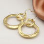 Gold Linked Loop Drop Earrings, thumbnail 3 of 3