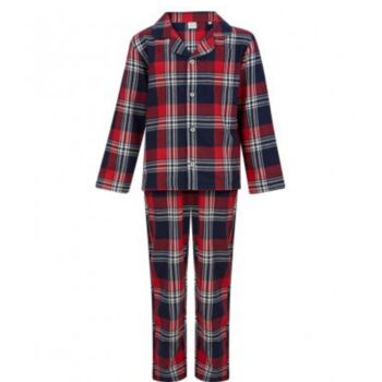 Red Tartan Cotton Flannel Family Christmas Pyjamas, 12 of 12