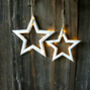 Whitewashed Wooden Star With Lights, thumbnail 3 of 3