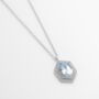 Hexagon Blue Topaz 925 Sterling Silver Necklace, thumbnail 2 of 3