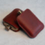 Burgundy Leather Cased Hip Flask 6oz Stainless Steel, thumbnail 2 of 8